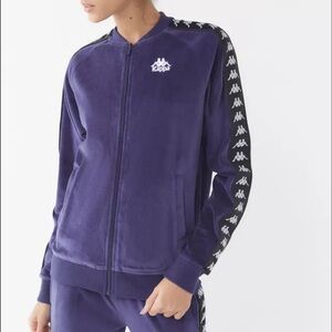 Kappa Deep Purple Velour Zip Up Track Jacket
